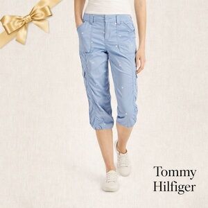 Tommy Hilfiger Capri Cargo Pants Size 4 Sky Blue